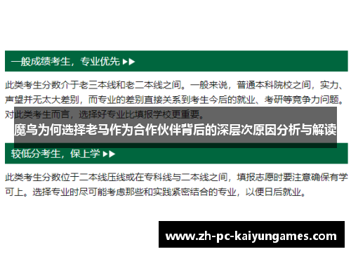 魔鸟为何选择老马作为合作伙伴背后的深层次原因分析与解读
